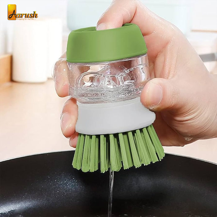 Jesobo Dish Cleaner Soap Dispensing Palm Brush With Storage Stand For Kitchen