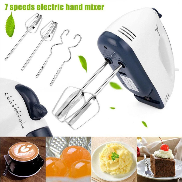 Scarlett England Super Hand Mixer Electric Egg Beater and Mixer for Cake Cream - White