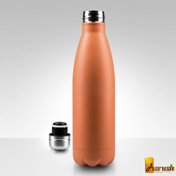 Stainless Steel Thermos Water Bottle, Orange Color