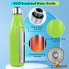 Stainless Steel Thermos Water Bottle, Green Color