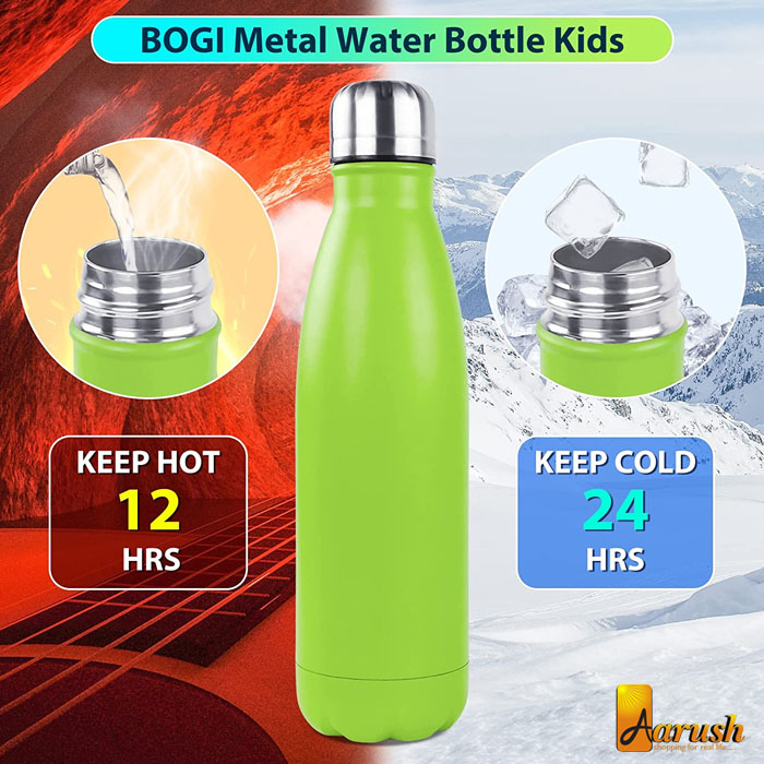 Stainless Steel Thermos Water Bottle, Green Color