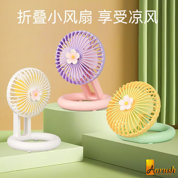 Rechargeable Mini Fan Storage And Folding For Small Table Desktop Fan 180 Degrees Adjustable Rotating Desktop Folding Rechargeable Fan