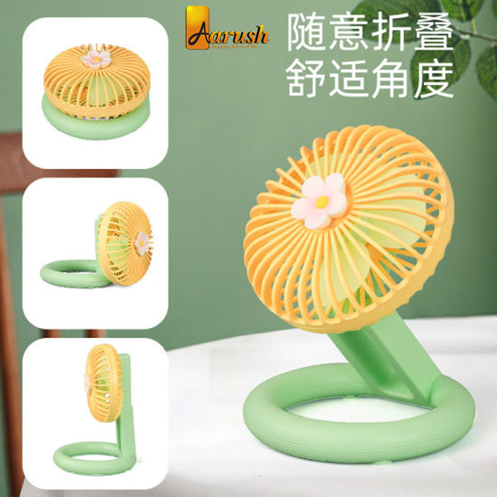 Rechargeable Mini Fan Storage And Folding For Small Table Desktop Fan 180 Degrees Adjustable Rotating Desktop Folding Rechargeable Fan