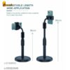 Mobile Phone Holder Stand 360 Rotate for Live Streaming Shoot YouTube Facebook TikTok Video - Microphone Stand Black