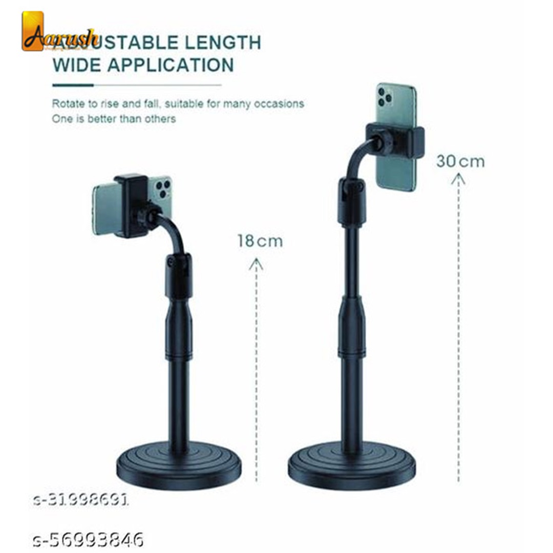 Mobile Phone Holder Stand 360 Rotate for Live Streaming Shoot YouTube Facebook TikTok Video - Microphone Stand Black