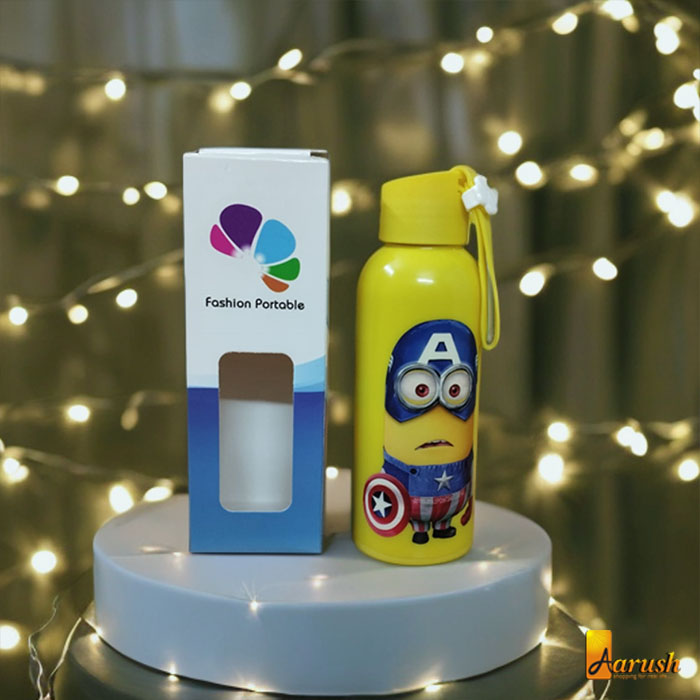 BonZeal Cartoon Multicolor Pack Water Bottle For Kids Children 300 ml