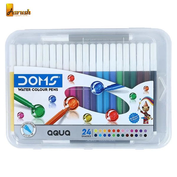 DOMS Aqua Watercolour Sketch 24 Pen Set with Plastic Case