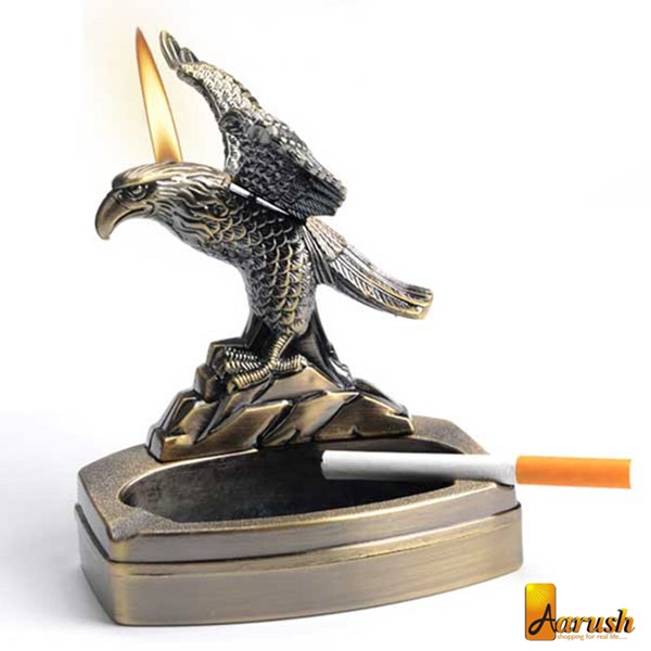 Flying Eagle Shaped Novelty Ashtray With Refillable Lighter