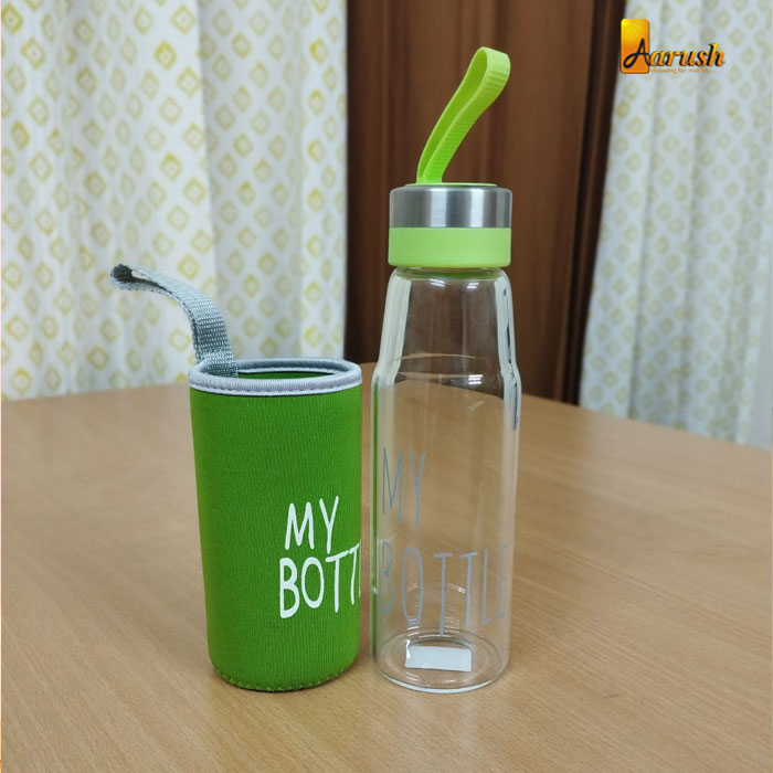 Glass Water Bottle with Cover Price In Bd (420 ML)