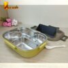 4 Compartments 304 Stainless Steel Office School Food Storage Bento Lunch Box