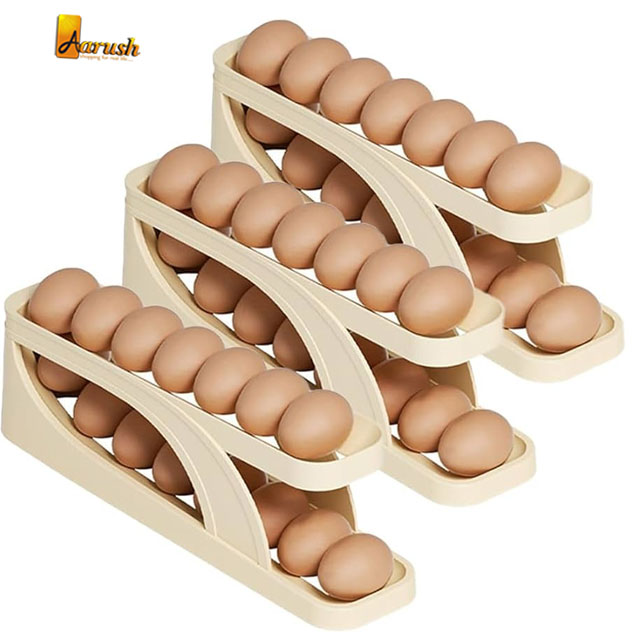 Double Layer Egg Holder for Refrigerator Rolling Egg Holder Egg Holder For Refrigerator