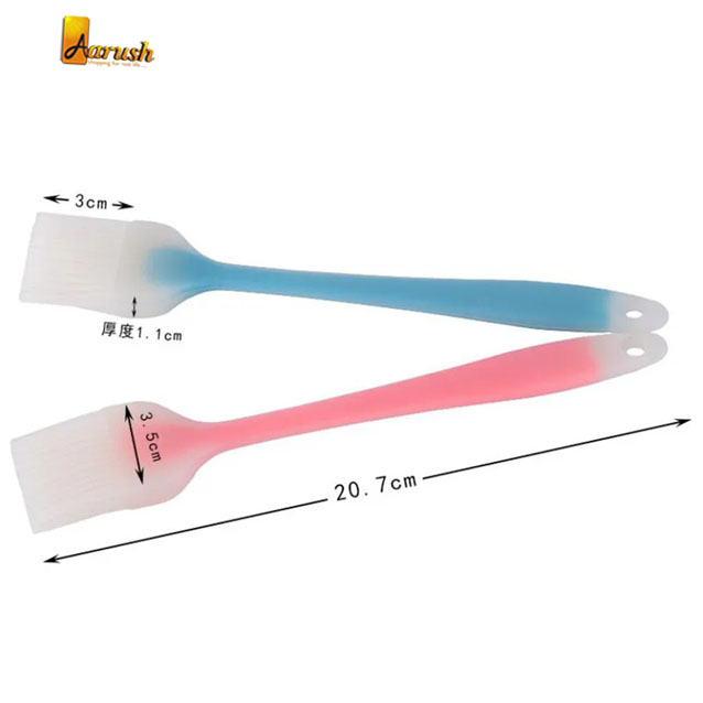 Fusipu Integrated Silicone Translucent Oil Brush,Heat Resistant Non-stick Silicone Spatula Spoon