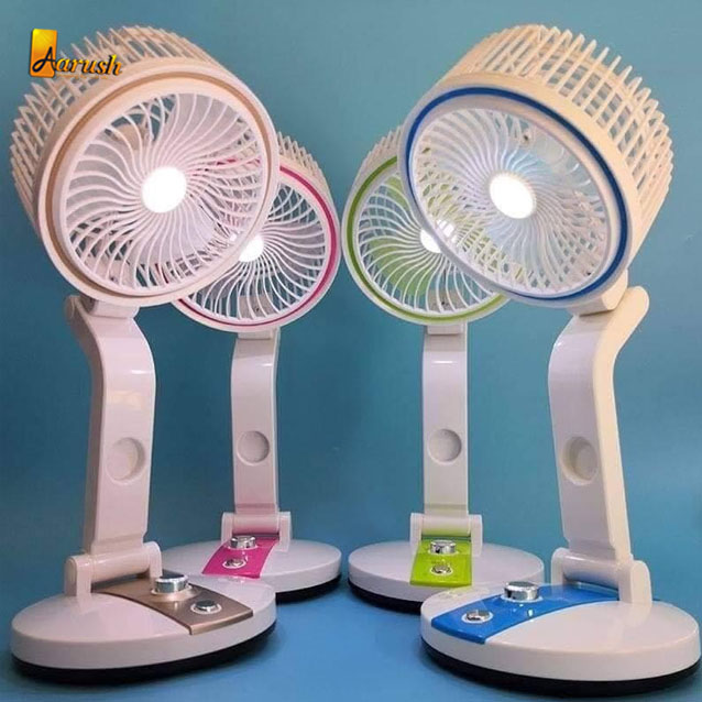 Rechargeable Folding Table Fan with Light,USB Rechargeable Folding Fan with LED Light