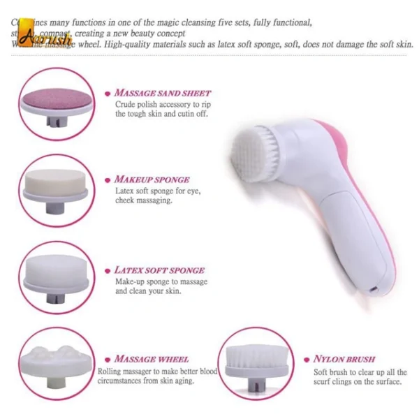 5 in 1 Multi-Function Beauty Care Facial Massager Skin Cleansing Brush