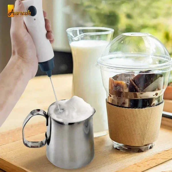 Electric Coffee Mixer Frother Automatic Milk Beverage Foamer Cream Whisk Cooking Stirrer Egg Beater With Cover