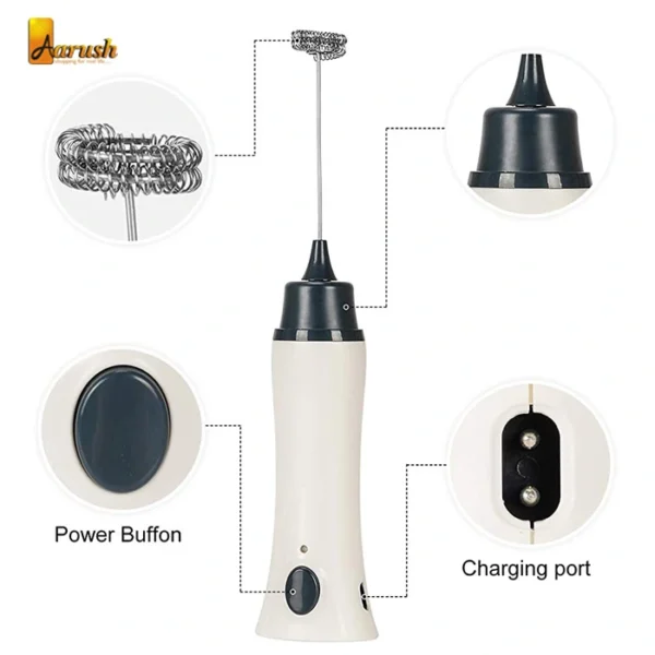 Electric Coffee Mixer Frother Automatic Milk Beverage Foamer Cream Whisk Cooking Stirrer Egg Beater With Cover