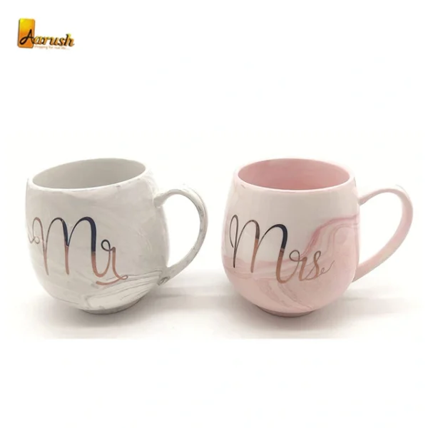 Mr & Mrs Ceramic Coffee Mug for Couples, Ceramic Mug Perfect Wedding Gift Mug Set