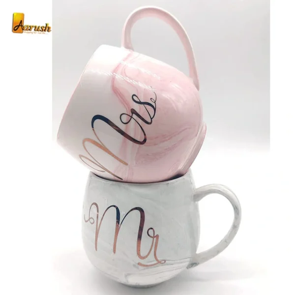 Mr & Mrs Ceramic Coffee Mug for Couples, Ceramic Mug Perfect Wedding Gift Mug Set