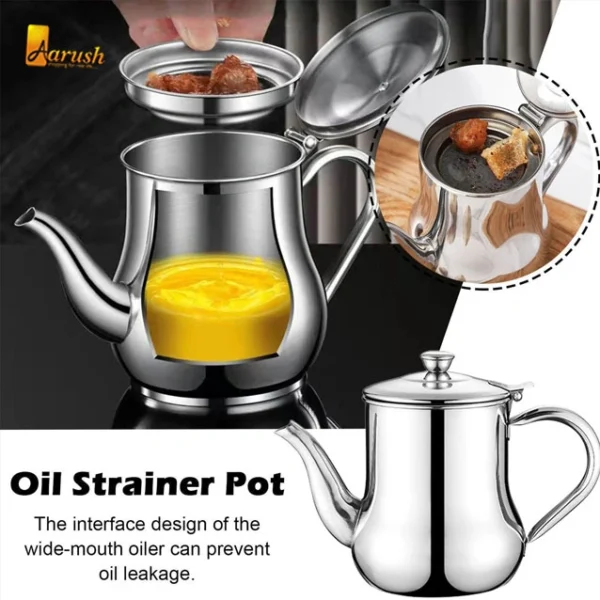 Stainless Steel Oil Strainer Oil Filter Jug