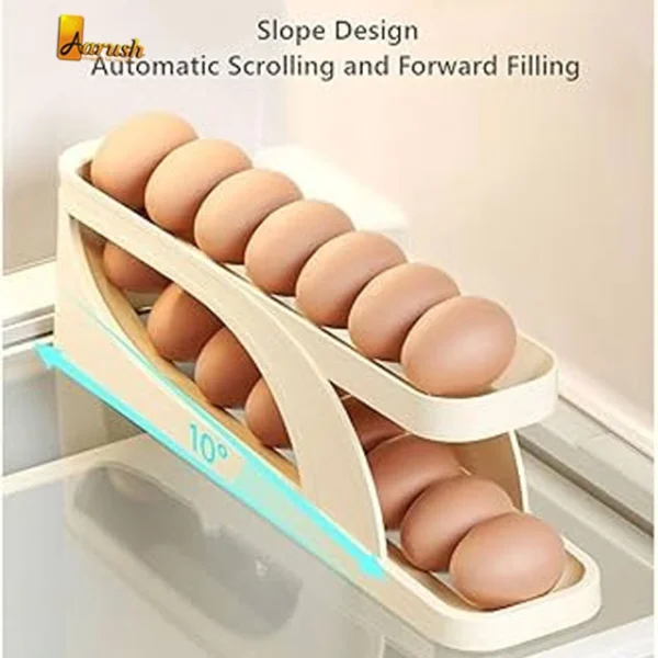 Double Layer Rolling Egg Storage Dispenser For Refrigerator