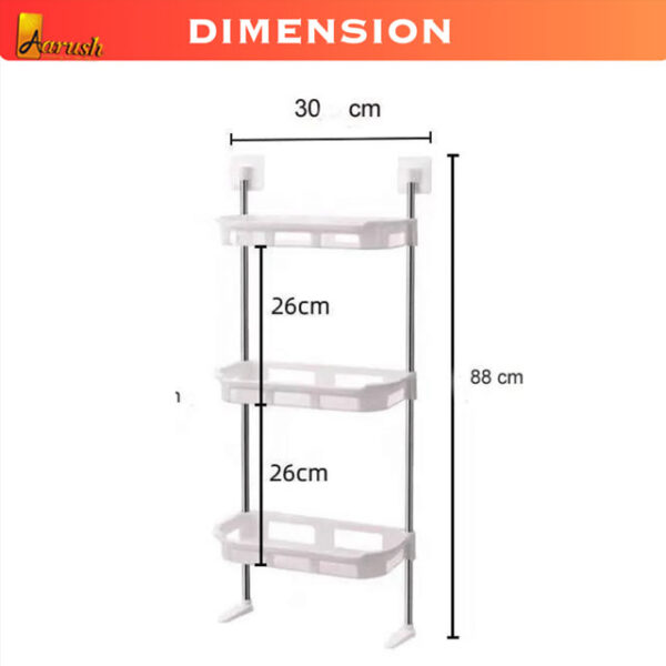 3 Tier Kitchen & Bathroom Wall Hanging Storage Rack BD